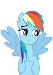 Size: 745x1053 | Tagged: safe, artist:thisisdashie, derpibooru import, rainbow dash, blushing, cute, dashabetes, solo