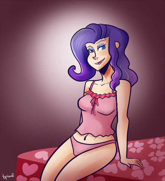 Size: 914x1000 | Tagged: artist:php52, belly button, breasts, clothes, derpibooru import, female, human, humanized, lingerie, lip bite, panties, pink underwear, rarity, solo, solo female, suggestive, underwear