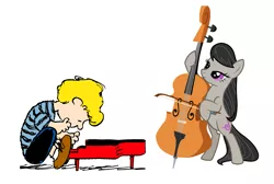 Size: 1915x1290 | Tagged: cello, crossover, derpibooru import, missing accessory, music, musical instrument, musician, octavia melody, peanuts, piano, safe, schroeder