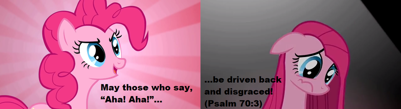 Size: 1272x346 | Tagged: bible, bible verse, christianity, derpibooru import, judaism, out of context quote, pinkamena diane pie, pinkie pie, psalm, religion, sad, safe, verse