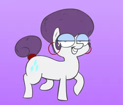 Size: 900x773 | Tagged: safe, artist:peanutbutter, derpibooru import, rarity, afro, alternate hairstyle, earring, frority, raised leg, solo