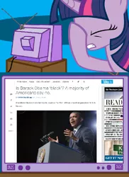 Size: 738x1016 | Tagged: barack obama, derpibooru import, exploitable meme, facehoof, meme, meta, news, obligatory pony, politics, president, race, safe, tv meme, twilight sparkle, united states, washington post