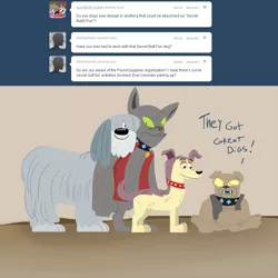 Size: 890x890 | Tagged: ask, ask the diamond dogs, derpibooru import, rover, safe, spot, tumblr