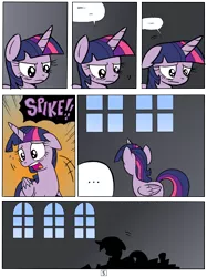 Size: 4778x6385 | Tagged: safe, artist:redapropos, derpibooru import, twilight sparkle, twilight sparkle (alicorn), alicorn, pony, comic:maybe later spike, absurd resolution, alone, comic, feels, female, floppy ears, mare, regret, sad, silhouette, solo