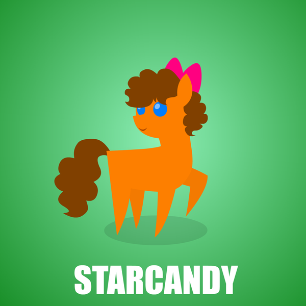 Size: 800x800 | Tagged: safe, artist:aha-mccoy, derpibooru import, oc, oc:starcandy, unofficial characters only, earth pony, pony, blank flank, bow, gradient background, hair bow, pointy ponies, solo