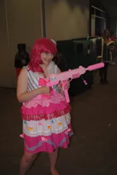 Size: 2592x3872 | Tagged: airsoft, artist:fixinman, cosplay, derpibooru import, gun, human, irl, irl human, no trigger discipline, photo, pinkie pie, safe, uzi