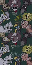 Size: 1200x2400 | Tagged: ask, askthemothponies, ask the moths, derpibooru import, drink, mothpony, oc, oc:caramel, oc:golden corral, oc:hexferry, oc:meisa, oc:pepper dust, oc:virgo, on back, original species, safe, sepia, squeak, tumblr, unofficial characters only