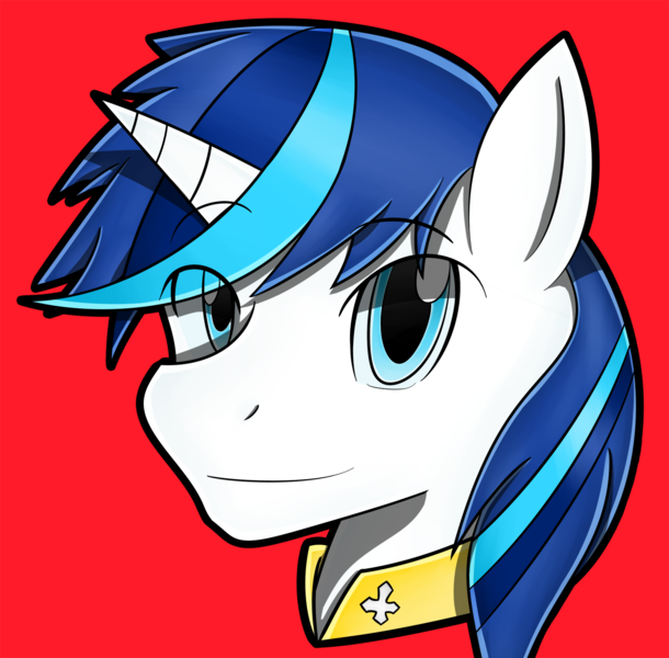 Size: 1500x1476 | Tagged: artist:flam3zero, derpibooru import, portrait, safe, shining armor, smiling, solo, style emulation, yuji uekawa style