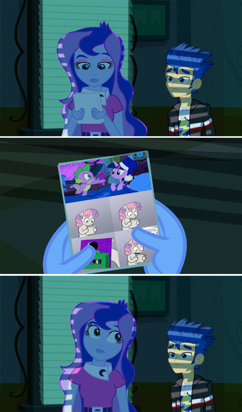 Size: 1080x1839 | Tagged: safe, derpibooru import, flash sentry, princess luna, spike, sweetie belle, twilight sparkle, equestria girls, accepted meme that never ends, crossing the memes, exploitable, exploitable meme, flash's paper, homestuck, humanized, jack noir, meme, spike's comic, sweetie's note meme, the meme that never ends, the scary door, what's in the box jack?