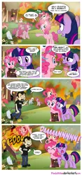 Size: 1000x2130 | Tagged: safe, artist:pixelkitties, derpibooru import, derpy hooves, pinkie pie, twilight sparkle, human, pegasus, pony, too many pinkie pies, animal costume, army of darkness, chicken pie, chicken suit, clones, clothes, comic, costume, crossover, dan, dan vs, dubs, explosion, fire, half-life, implied death, implied scootabuse, implied vore, kitchen sink, magic, necronomicon, pegasus pinkie pie, race swap, species swap, xk-class end-of-the-world scenario