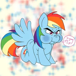 Size: 757x757 | Tagged: angry, artist:gamebuddy123, cute, dead source, derpibooru import, fat angry rainbow dash, madorable, puffy cheeks, rainbow dash, safe, solo