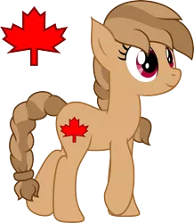 Size: 2500x2863 | Tagged: safe, artist:daydreamsyndrom, derpibooru import, oc, oc:maplewood, ponified, unofficial characters only, earth pony, pony, canada, elf pony, flag, nation ponies, solo