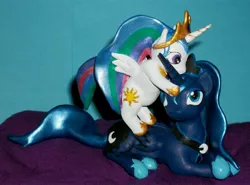 Size: 3556x2632 | Tagged: safe, artist:madponyscientist, derpibooru import, princess celestia, princess luna, cewestia, custom, filly, sculpture