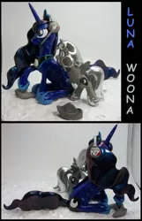 Size: 3632x5640 | Tagged: artist:madponyscientist, derpibooru import, filly, gamer luna, headset, moonstuck, princess luna, safe, sculpture, self ponidox, woona