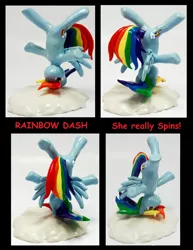 Size: 3360x4344 | Tagged: safe, artist:madponyscientist, derpibooru import, rainbow dash, breakdancing, custom, sculpture