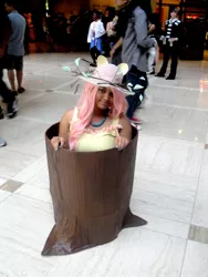 Size: 768x1024 | Tagged: artist needed, safe, derpibooru import, fluttershy, human, 2013, anime weekend atlanta, clothes, convention, cosplay, costume, fluttertree, irl, irl human, photo, tree, tree costume