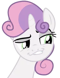 Size: 1063x1386 | Tagged: derpibooru import, safe, simple background, smirk, smugdash, solo, sweetie belle, transparent background, vector