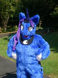 Size: 2448x3264 | Tagged: safe, artist:shaggygriffon, derpibooru import, princess luna, human, cosplay, fursuit, irl, irl human, photo, solo