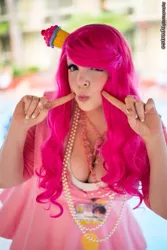 Size: 641x960 | Tagged: anime los angeles, artist:pookiebearcosplay, cleavage, cosplay, derpibooru import, female, human, irl, irl human, photo, pinkie pie, safe, solo