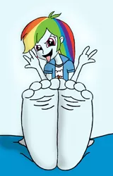 Size: 1956x3063 | Tagged: safe, artist:skullmaster1990, artist:wizardan, derpibooru import, edit, rainbow dash, equestria girls, feet, foot fetish, foot focus, humanized, solo, toes