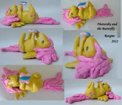 Size: 2500x2150 | Tagged: safe, artist:roogna, derpibooru import, fluttershy, craft, g1, g4 to g1, generation leap, sculpture, traditional art