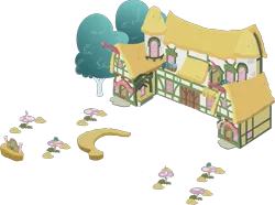 Size: 2689x2000 | Tagged: artist:miketheuser, background, building, cafe, clover cafe, derpibooru import, mlp online, mushroom, ponyville, safe, simple background, table, transparent background, vector