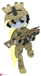 Size: 2238x4152 | Tagged: safe, artist:orang111, derpibooru import, derpy hooves, pony, absurd resolution, ar15, assault rifle, bipedal, body armor, clothes, combat, eotech, gloves, goggles, grenade launcher, headset, helmet, hmd, inverted optic sight, lbt 6094, m320, magpul, military, multicam, night vision goggles, picatinny rail, running, solo, weapon