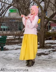 Size: 791x1024 | Tagged: 2014, artist needed, clothes, cosplay, derpibooru import, fluttershy, human, irl, irl human, photo, safe, solo, sweater, sweatershy, toronto comic con