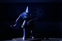 Size: 2000x1333 | Tagged: artist:sameasusual, craft, custom, dark, derpibooru import, glow, irl, led, magic, photo, princess luna, safe, sculpture, solo