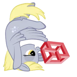 Size: 700x700 | Tagged: safe, artist:lemurkatta, derpibooru import, derpy hooves, pegasus, pony, female, impossible cube, impossible geometry, impossible object, mare, optical illusion, solo