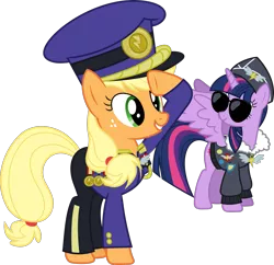 Size: 1583x1532 | Tagged: safe, artist:gamemasterluna, derpibooru import, applejack, colonel purple dart, commander easy glider, twilight sparkle, twilight sparkle (alicorn), alicorn, pony, testing testing 1-2-3, ancient wonderbolts uniform, female, mare, simple background, svg, transparent background, vector