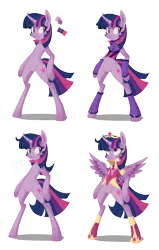 Size: 1050x1650 | Tagged: safe, artist:hanabitaihou, derpibooru import, twilight sparkle, twilight sparkle (alicorn), pony, semi-anthro, adorkable, alternate hairstyle, arm warmers, bipedal, blush sticker, blushing, bottomless, clothes, cute, cutie mark, dork, element of magic, frown, gritted teeth, hips, jewelry, leg warmers, lineless, looking up, plaid, regalia, royalty, shoes, simple background, sketch dump, spread wings, standing, transparent background, wide hips