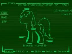 Size: 1600x1200 | Tagged: artist:allyster-black, derpibooru import, fallout equestria, pipbuck, safe, screen, solo, user interface