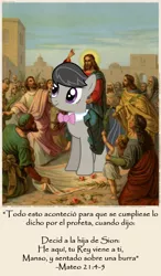 Size: 350x601 | Tagged: bible verse, burroctavia, christianity, derpibooru import, god, human, jesus christ, octavia melody, parody, religion, safe, spanish, text, translated in the description, ya es hora