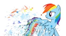 Size: 2520x1406 | Tagged: artist:mcdashin, derpibooru import, disintegration, fragments, rainbow dash, safe, solo, wallpaper