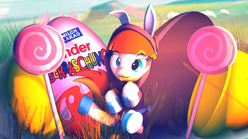 Size: 1920x1080 | Tagged: 3d, artist:sourcerabbit, derpibooru import, easter, kinder egg, oc, oc:film flick, rabbit, safe, solo, source filmmaker, unofficial characters only