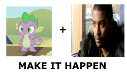 Size: 1337x796 | Tagged: safe, derpibooru import, spike, doctor who, exploitable meme, make it happen, meme, mickey smith