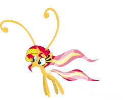 Size: 1618x1272 | Tagged: safe, artist:kaylathehedgehog, derpibooru import, sunset shimmer, breezie, pony, breeziefied, simple background, solo, species swap, transparent background, vector