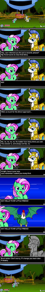 Size: 300x1920 | Tagged: artist:marcusmaximus, blimp, cockatrice, comic, derpibooru import, everfree forest, fresh minty adventure, game, minty, minty fresh adventure, petrification, pony platforming project, royal guard, safe, statue