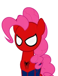 Size: 1314x1707 | Tagged: artist:flare-chaser, clothes, derpibooru import, peter parker, pinkie pie, safe, solo, spider, spider-man, spiderman thread, spider-mare, suit, the amazing spider-man