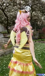 Size: 1228x2048 | Tagged: 2014, artist:ani-mia, clothes, cosplay, derpibooru import, emerald city comicon, fluttershy, human, irl, irl human, photo, safe, skirt, solo, steampunk