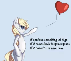 Size: 2000x1735 | Tagged: safe, artist:aryanne, artist:randy, derpibooru import, oc, oc:aryanne, unofficial characters only, pony, aryanbetes, balloon, bipedal, blonde, chest fluff, crying, cute, ear fluff, heart, heart balloon, lonely, lost, love, sad, solo, wisdom