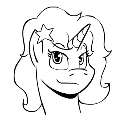 Size: 568x537 | Tagged: safe, artist:phillipfga, derpibooru import, trixie, pony, unicorn, alternate hairstyle, female, mare, monochrome, portrait, solo