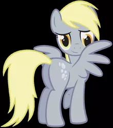 Size: 838x953 | Tagged: safe, artist:juniberries, derpibooru import, derpy hooves, pegasus, pony, black background, bubble butt, female, looking at you, mare, plot, simple background, smiling, solo, vector