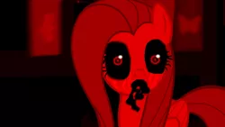 Size: 640x360 | Tagged: artist:moarphexx, creepy, creepypasta, derpibooru import, fluttershy, nightmare fuel, paint, paint.net, semi-grimdark, solo, zalgo