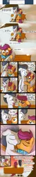 Size: 1280x6198 | Tagged: safe, artist:cosmonaut, derpibooru import, rumble, scootaloo, lets ask rumble, ask, belly, belly button, bench, blushing, clothes, comic, cute, date, dialogue, female, grammar error, hug, kissing, male, park, rumbloo, scarf, shipping, sitting, snow, speech bubble, straight, tree, tumblr, unshorn fetlocks, winghug, winter