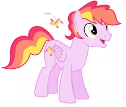 Size: 1204x1028 | Tagged: safe, artist:unoriginai, derpibooru import, oc, oc:sugar crash, unofficial characters only, pegasus, pony, magical lesbian spawn, male, offspring, parent:pinkie pie, parent:rainbow dash, parents:pinkiedash, piñata, solo, stallion