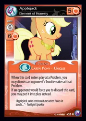 Size: 409x571 | Tagged: applejack, canterlot nights, ccg, derpibooru import, element of honesty, enterplay, mlp trading card game, safe, solo