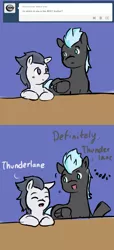 Size: 488x1074 | Tagged: artist:pony-lightbox, ask, ask the thunderbros, best pony, brothers, cute, derpibooru import, nodding, rumble, safe, siblings, thunderclap, tumblr