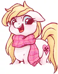 Size: 288x369 | Tagged: artist:kinkypinkie, artist:randy, blonde, clothes, cold, cute, derpibooru import, female, flockmod, happy, heart, nazi, oc, oc:aryanne, proud, safe, scarf, solo, swastika, unofficial characters only, winter